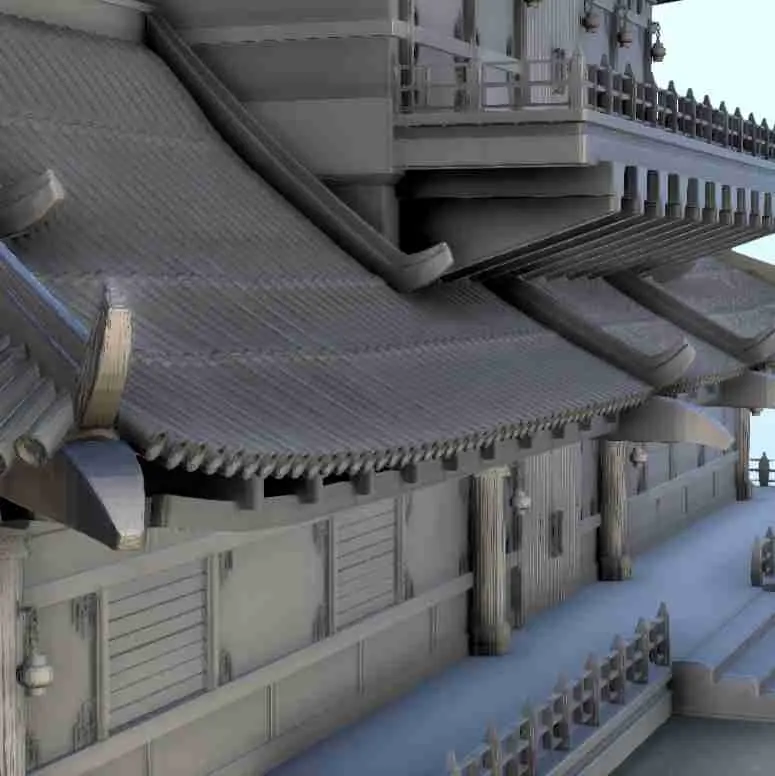 Asian palace with floor 23 - Japan China Korea Vietnam East