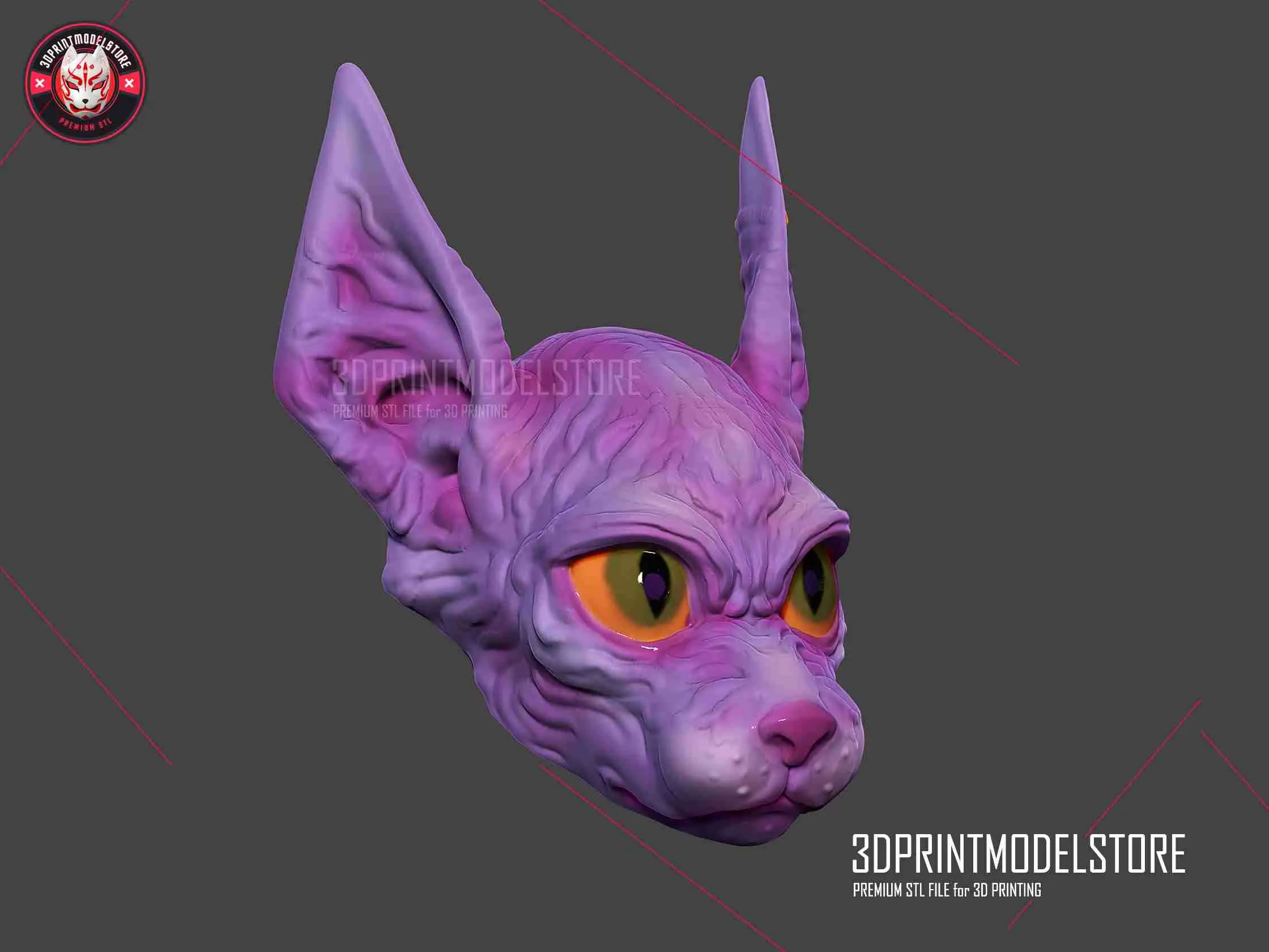 Capacete realista Beerus - Dragon Ball - Máscara de gato Sphynx
