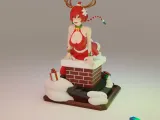 X-Mas Reindeer Girl Stuck in the Chimney-0