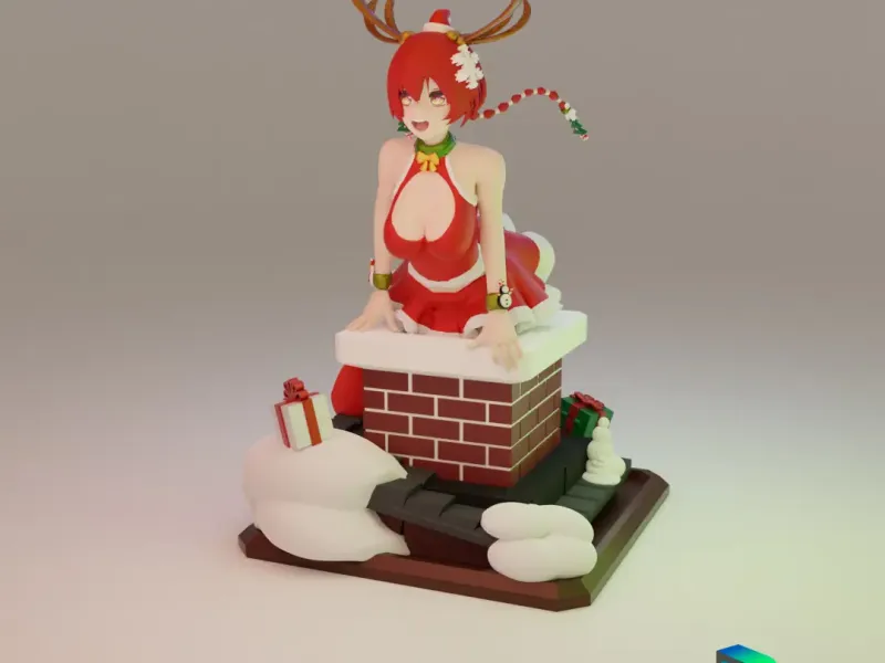 Bacaya Sıkışmış X-Mas Ren Geyiği Kız