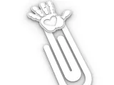 Paperclip heart handprint - bookmark-1