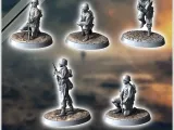Set of five German WW2 infantry troops (with MP40) - WW2 min-2