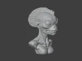 Alien Fish Bust 3D STL Printable 3D Model STL 3D print model-1