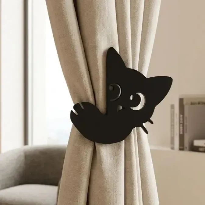 Cat curtain holder