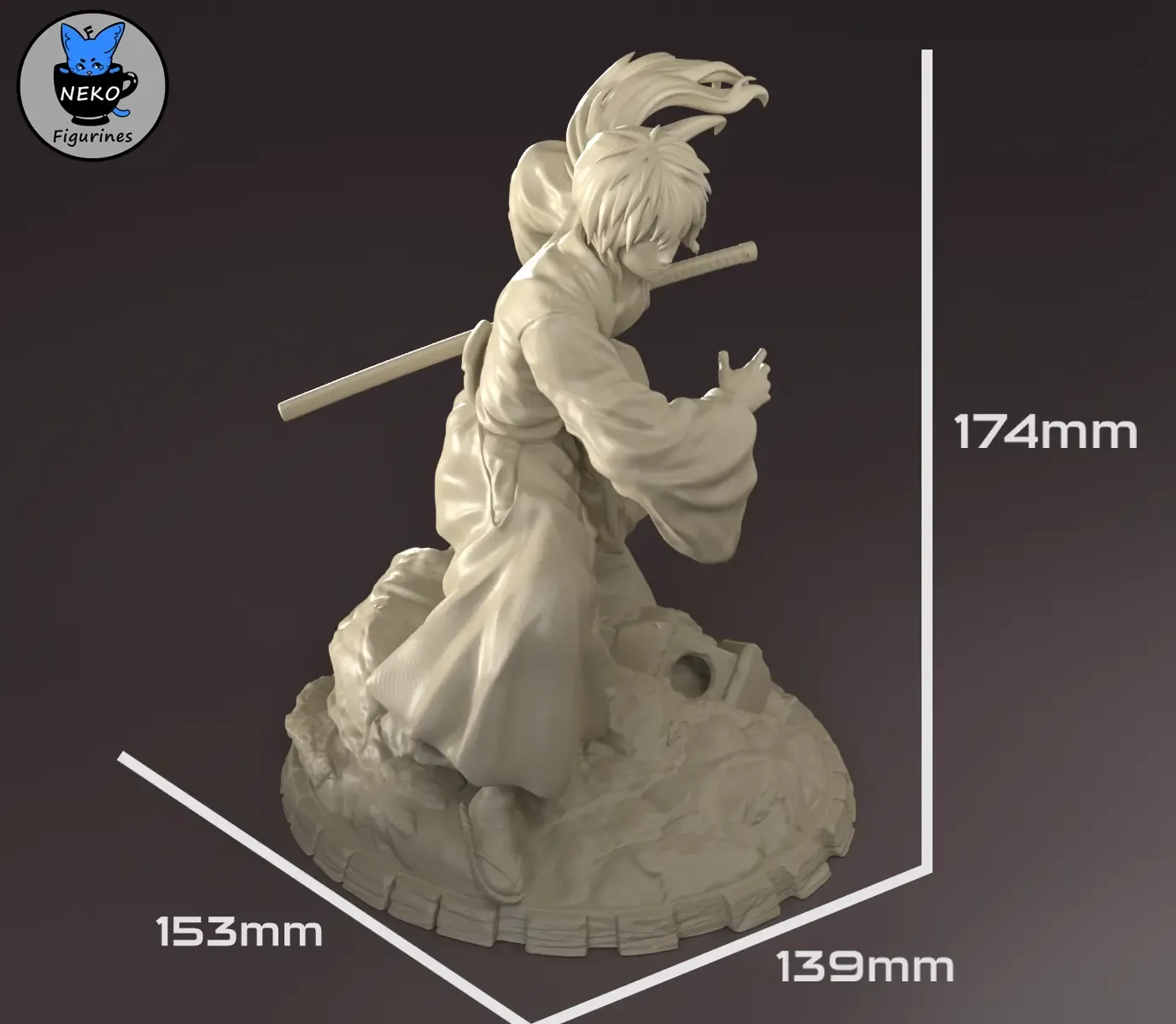 Himura Kenshin - RurouniKenshin Anime Figure for 3D Printing