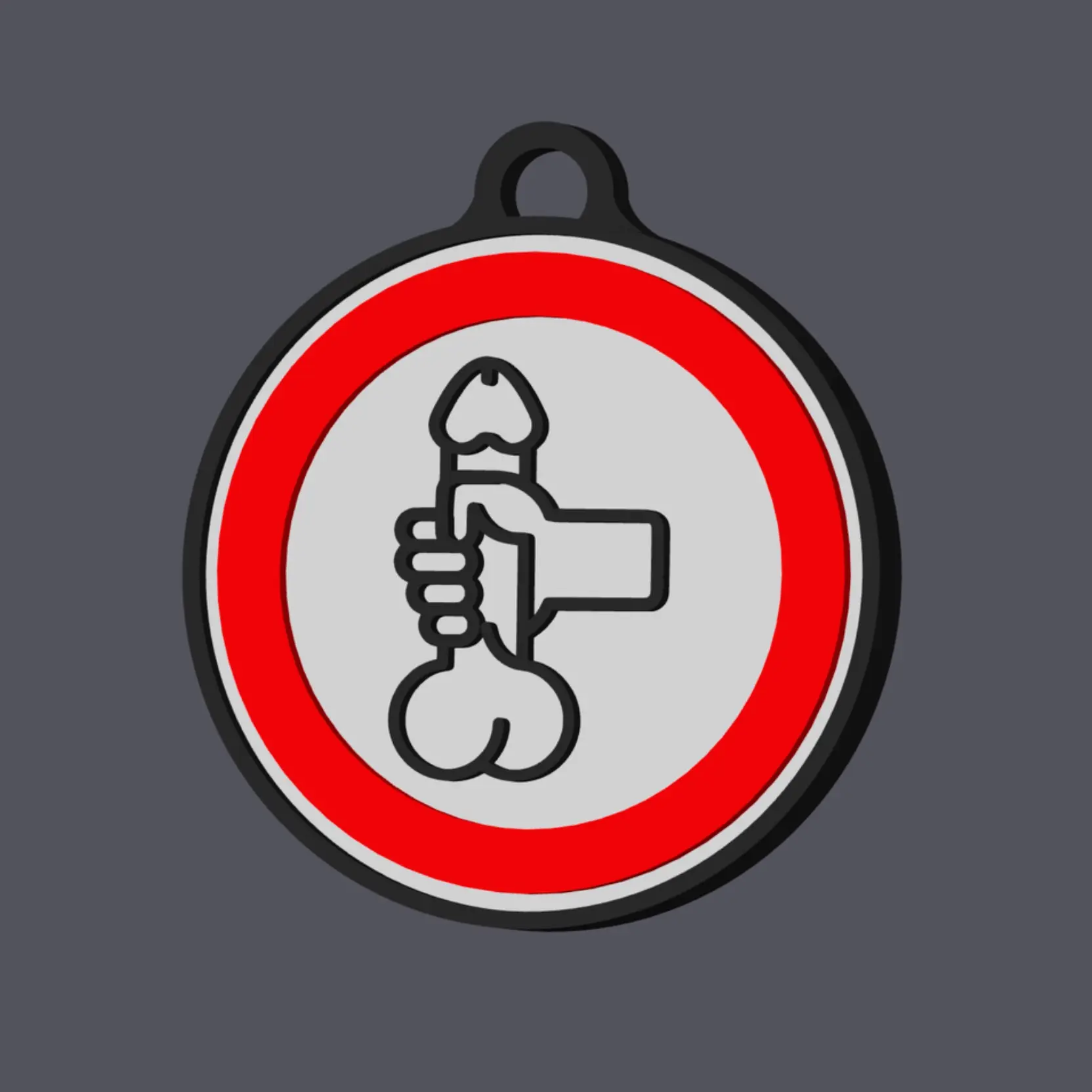 Handjob Forbidden - Traffic Sign v1 - Earring & Pendant