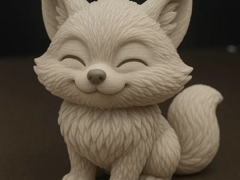 Cute Fluffy Fox – Smiling Kawaii Animal Figurine | Easy 3D P