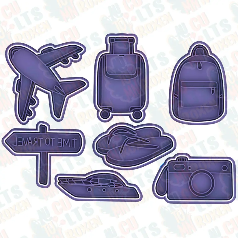 Time to travel cookie cutter set of 7