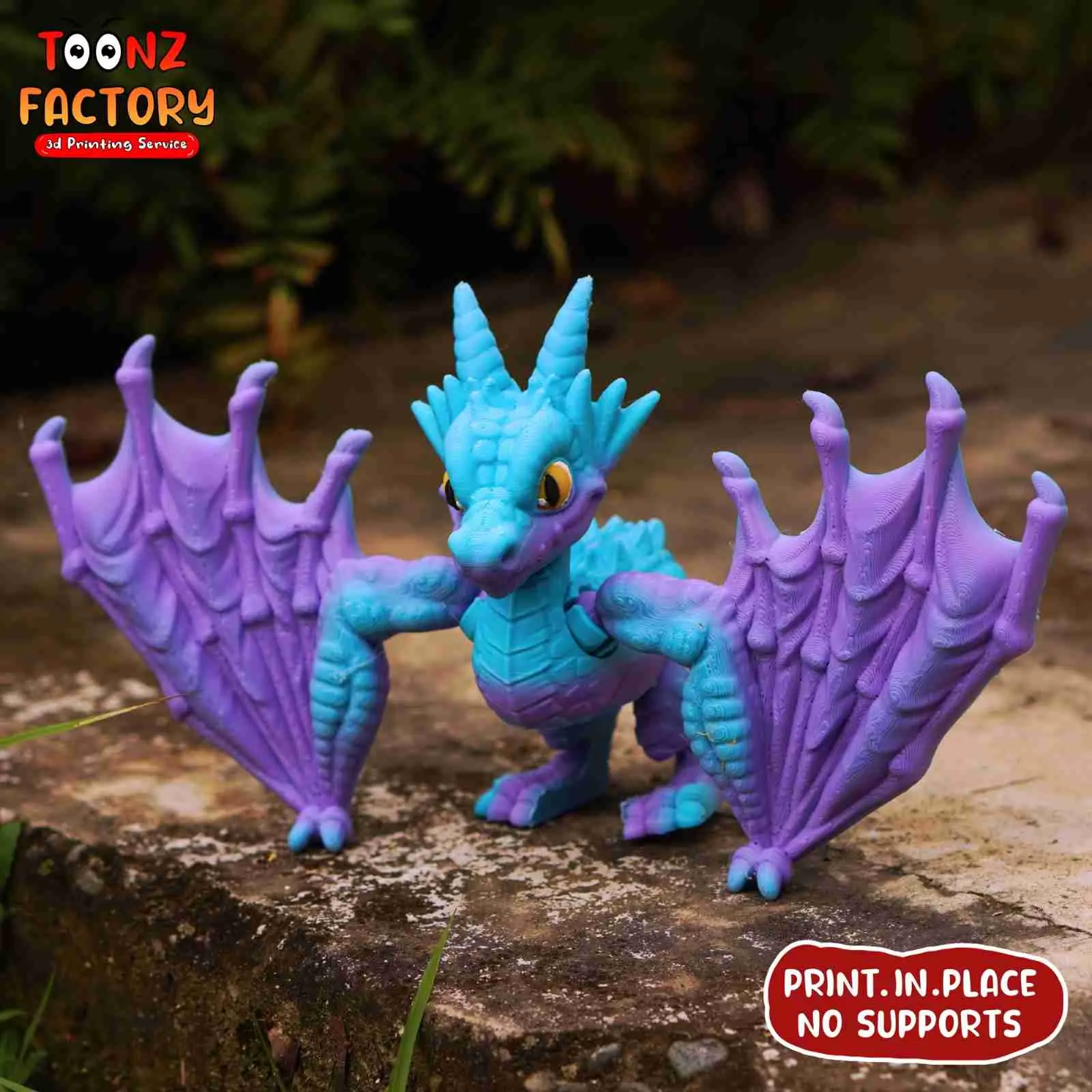 PRINT-IN-PLACE CUTE FLEXI WYVERN DRAGON ARTICULATED