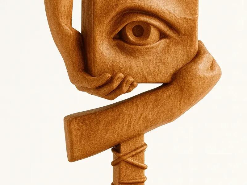 The Eye Held by Thought statue Surrealism