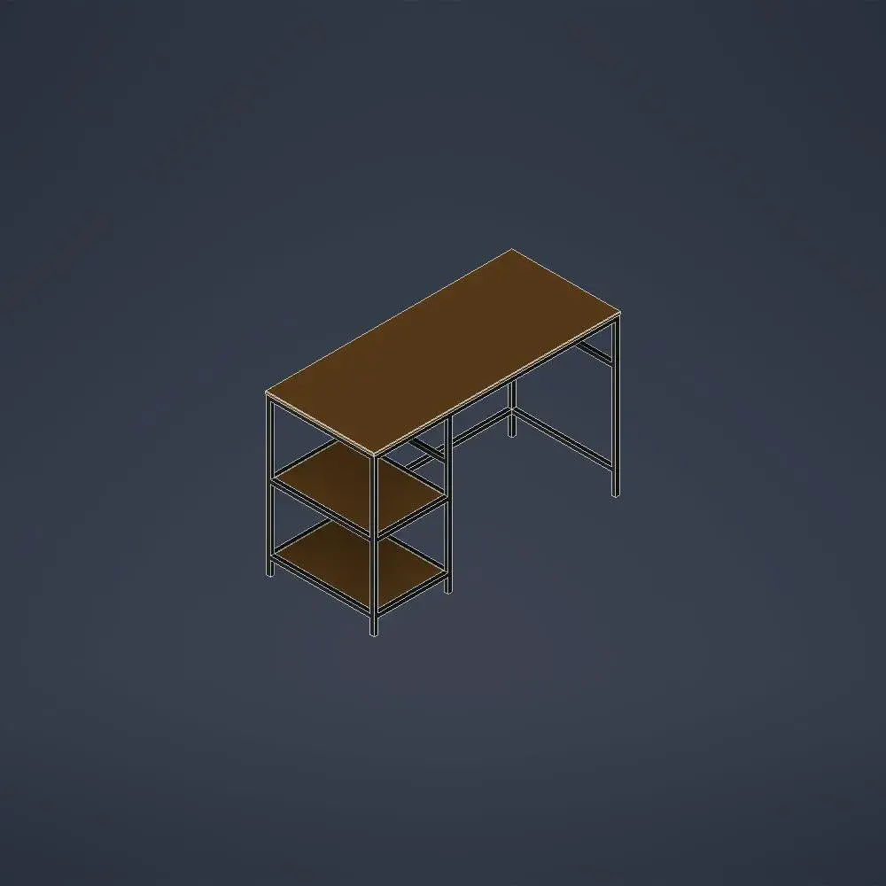 Bureau avec rangement et casier, miniature (1:12, 1:16, 1:1)