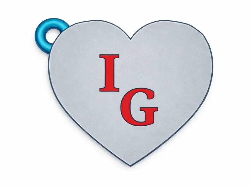 Heart Pendant Keychain – IG Letter Love Charm | 3D Printable