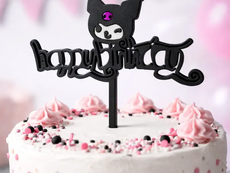 Kuromi Birthday Cake Topper Stick