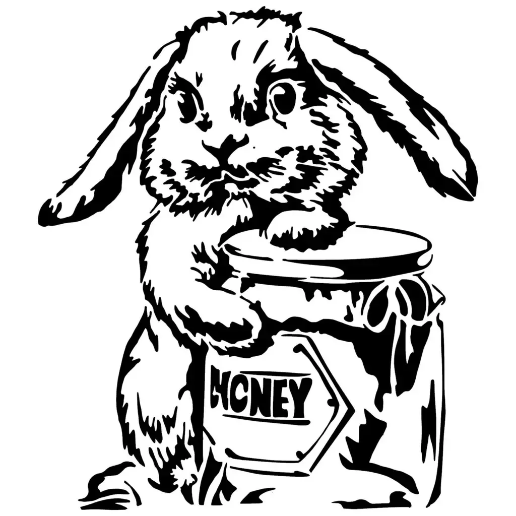 Honey Bunny stencil