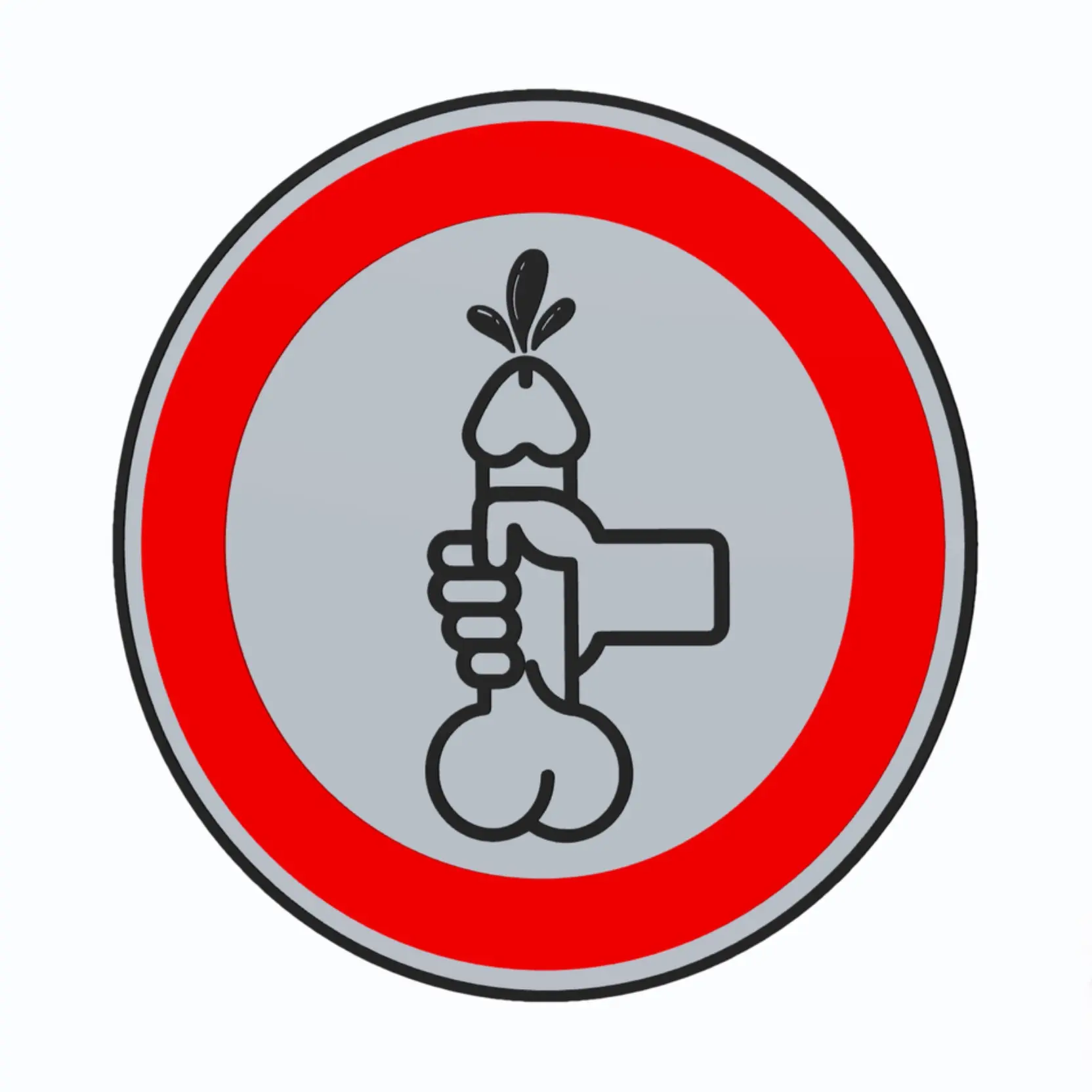 Handjob Happy End - Forbidden Traffic Sign - Wall Art