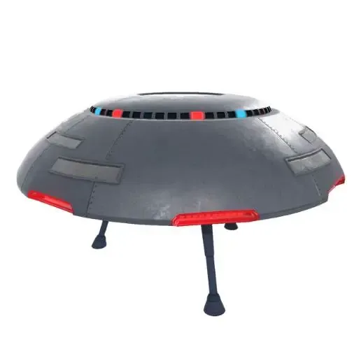 Classic UFO Flying Saucer with Landing Legs 3D Model STL Pri