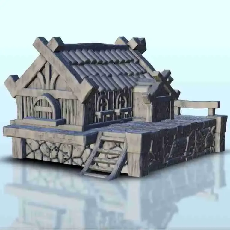 Traditionnal house on stone plateform 3 - miniatures warhamm