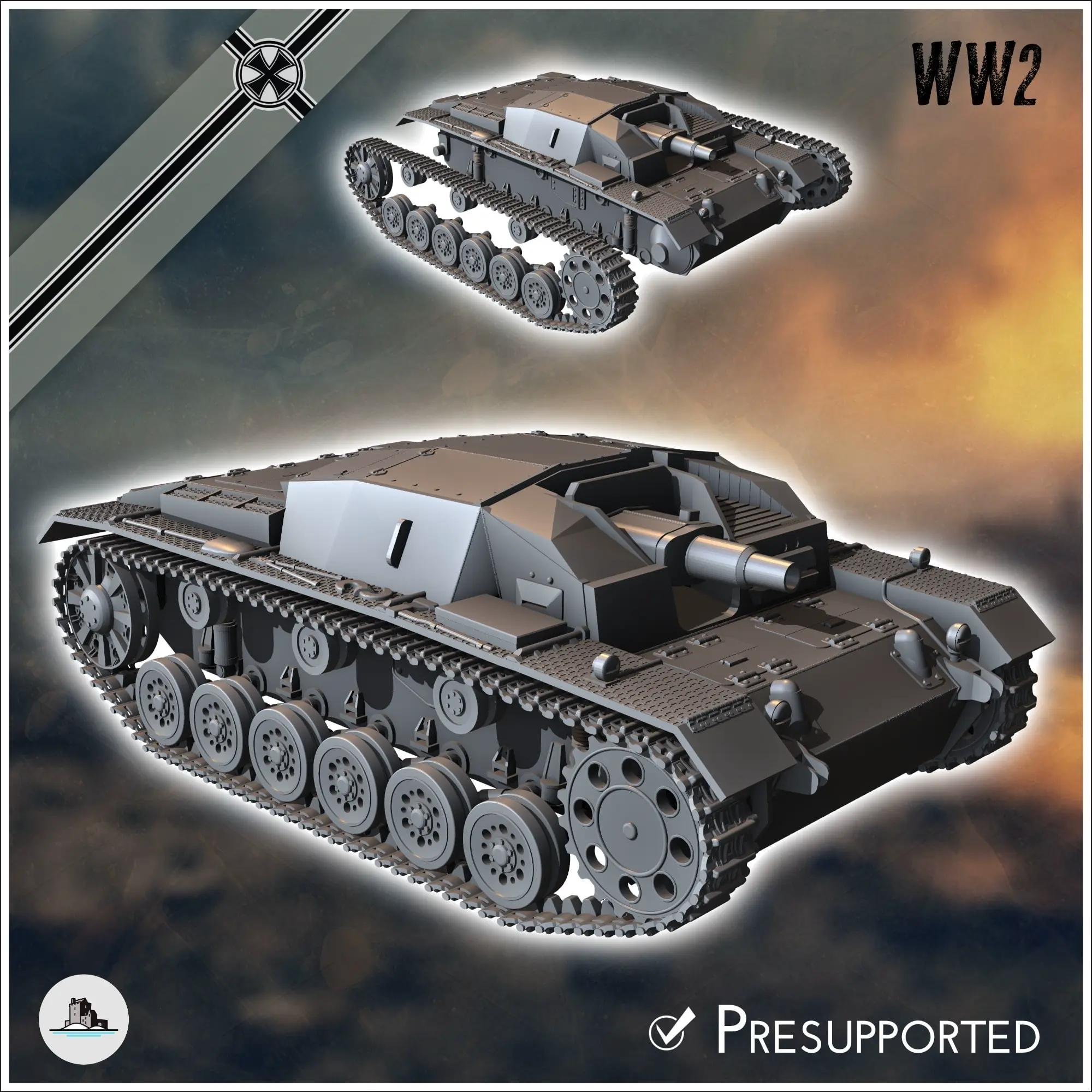 Deutsche WW2 Fahrzeuge Pack Nr. 5 (StuG Sturmhaubitze III und v