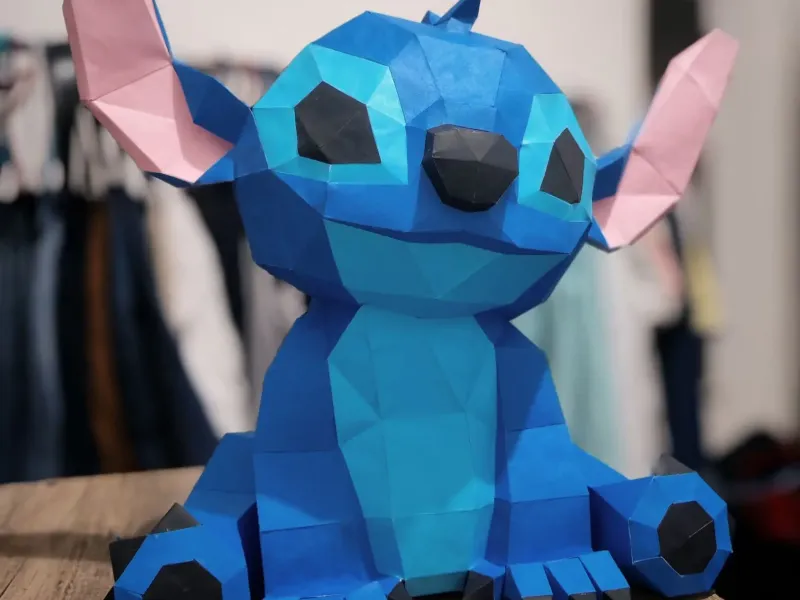 Stitch y Ángel al estilo papelcraft