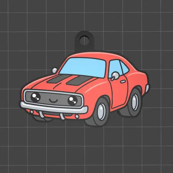 Viral Cute Muscle Car Keychain – Easy Multi Color Print STL