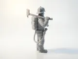 Fireman With Axe Figurine Emergency Hero 3D Printable-2