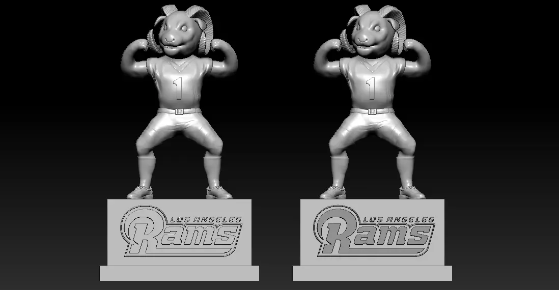 NFL - LOS ANGELES RAMS FOOTBALL MASCOT STATUE - 3D PRINT