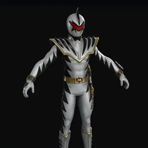 White Dino Helmet & Shield