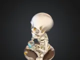 Skeleton with coffee cup-2