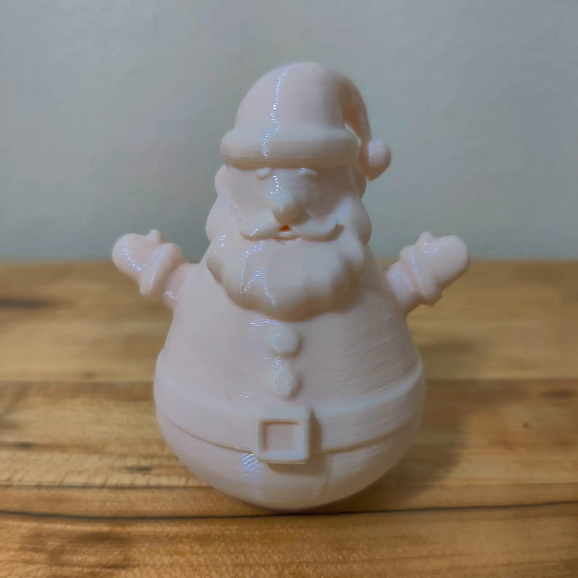 Round Santa Claus Figurine | 3D Printed Christmas Decoration