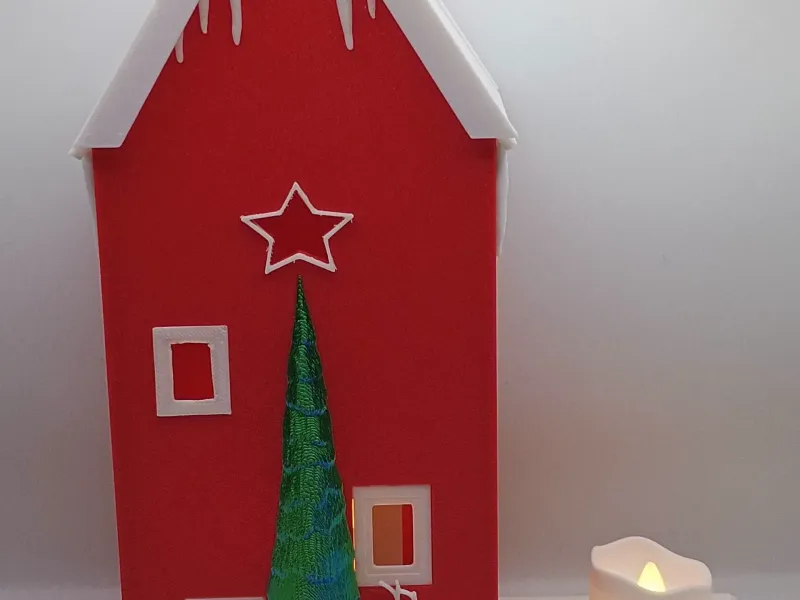 Porte-bougie chauffe-plat Maison de Noël