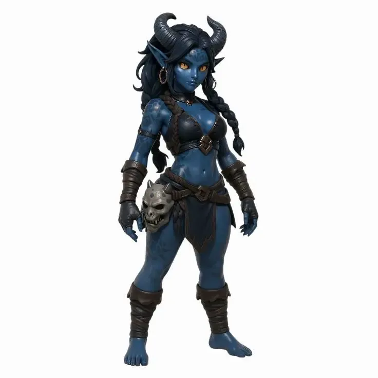 blue demon girl