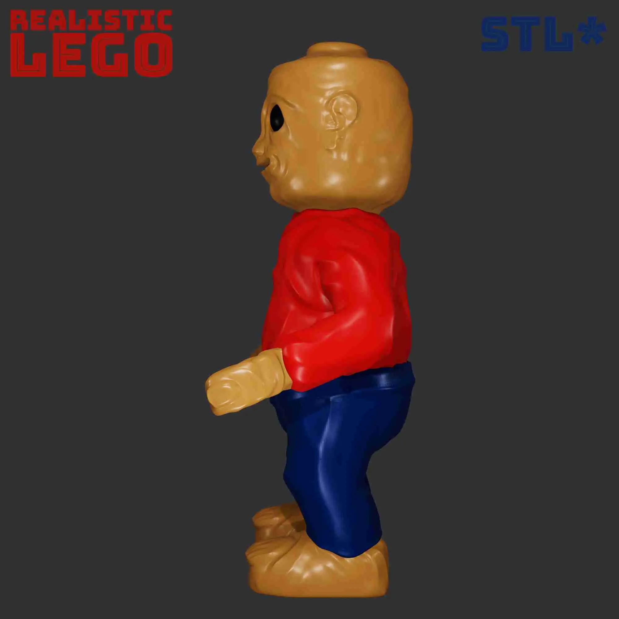 LEGO. HOMBRE LEGO REALISTA - MINIFIGURA ESPELUZNANTE. mODELO 3D