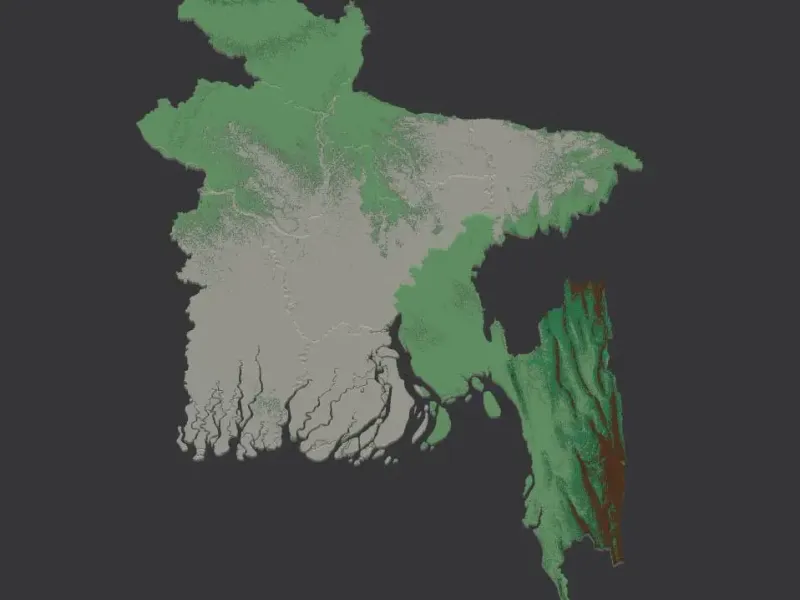 Divisions of Bangladesh. 3D Map puzzle (8-piece)