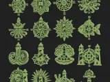 Lighthouse Compass Nautical CNC SVG STL Pack 16 Designs - 3D-6