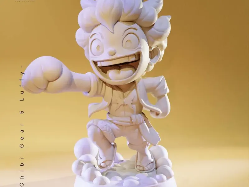 ちびギア5ルフィ | AXAPRINT3DによるキュートなアニメSTLフィギュア