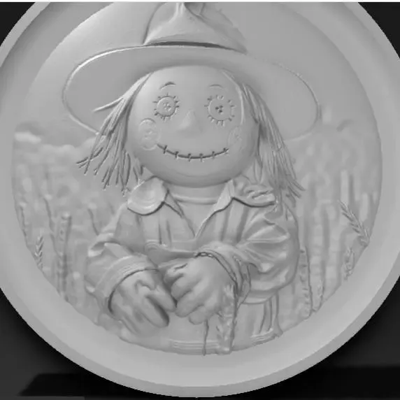 scarecrow with wide-brimmed hat