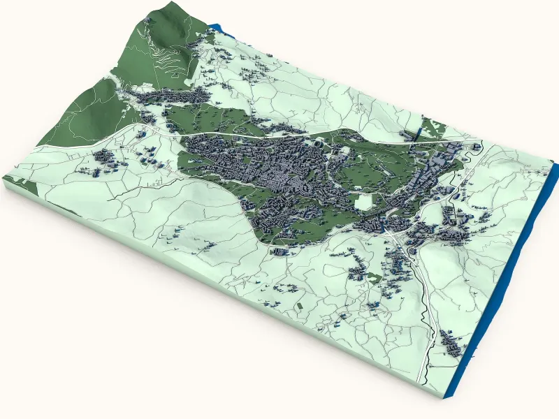 Avellino Cityscape 3D Model – Italian Mountain City