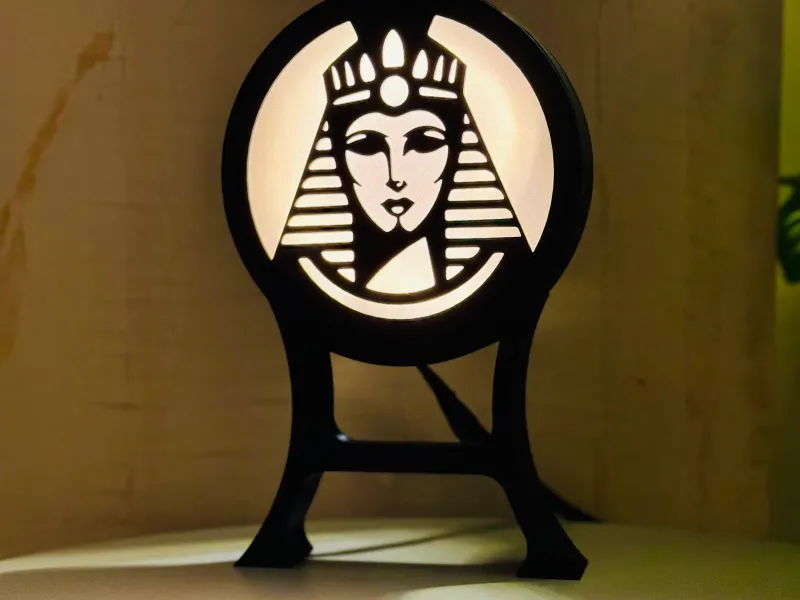 Cleopatra Lamp & Headphone Holder – 2-in-1 Egyptian Desk Set