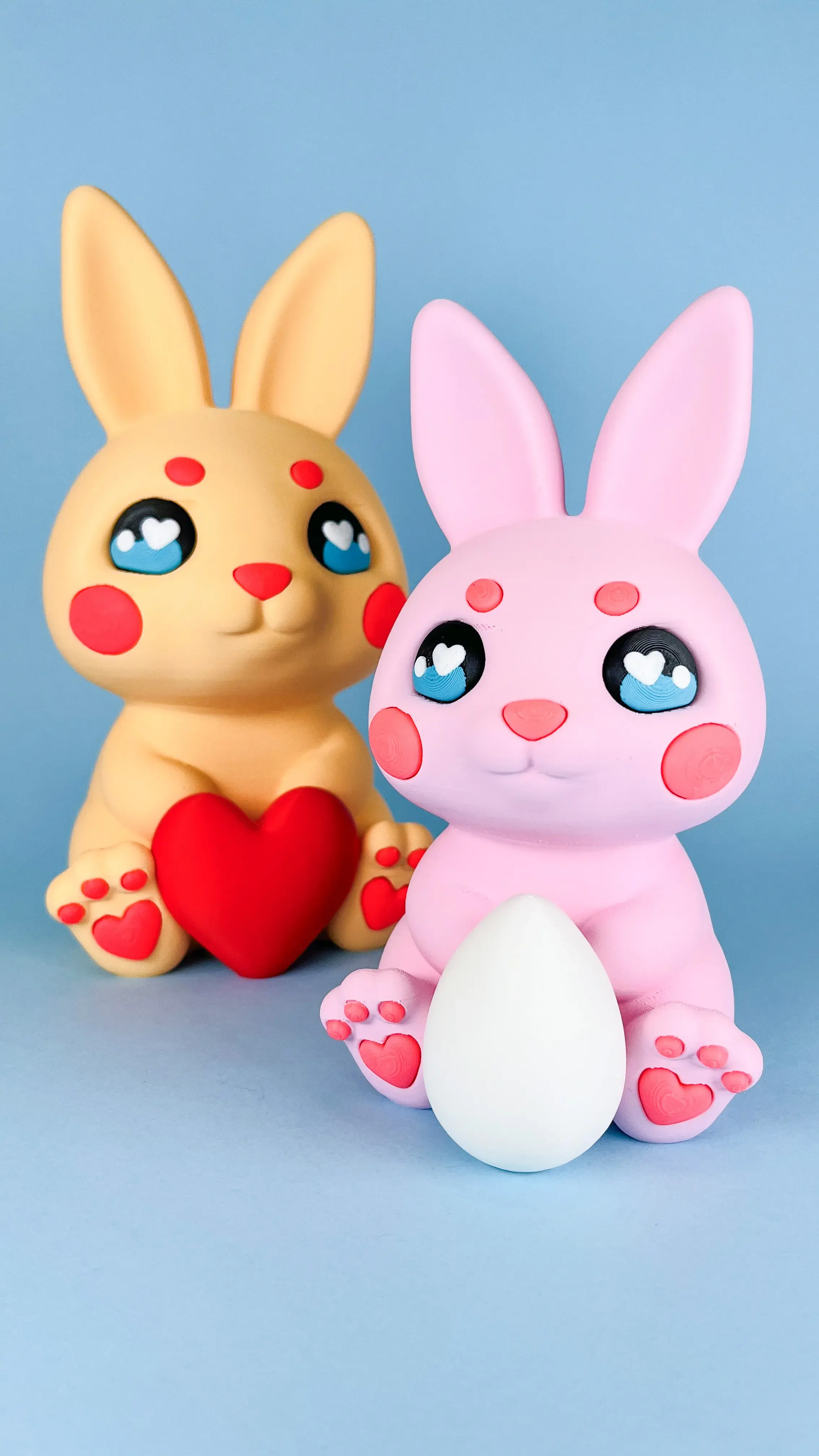 Easter Bunny with Eggs & Heart, Print-in-Parts & MultiColor!