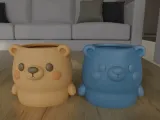Cute Bear Planter Pot STL File for 3D Printing-0