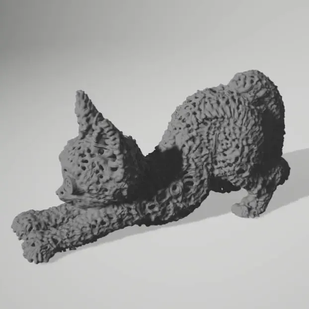 Gatto ricamato con fantasia artigianale