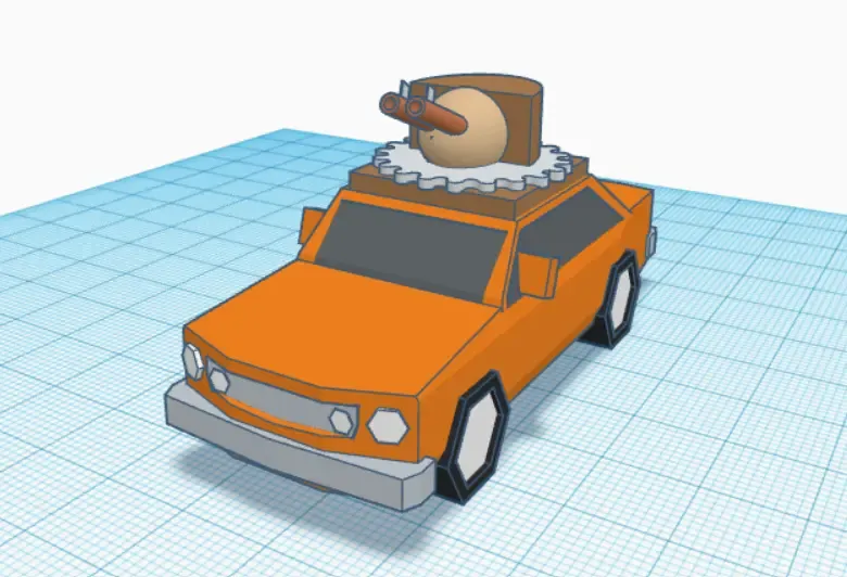 A car with a machine gun
