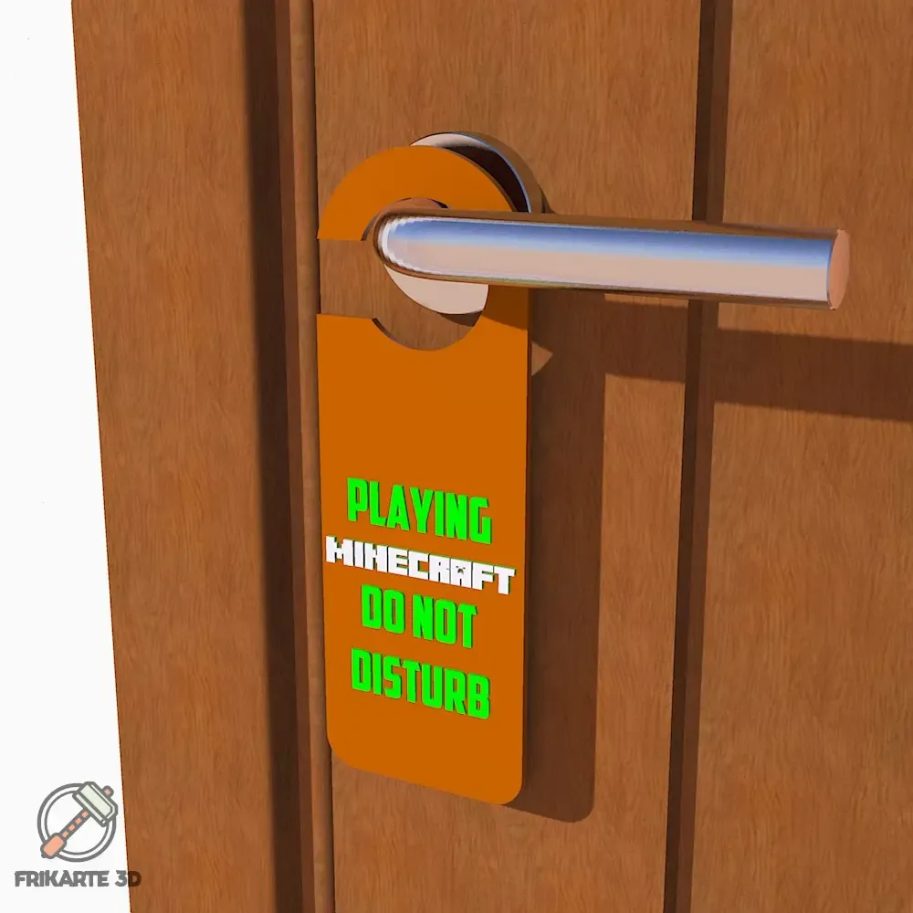 Playing Minecraft Door Hanger