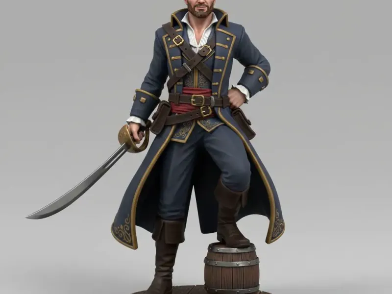 Ironwind Corsair – Skyfaring Pirate Captain 3D Figurine