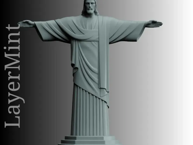 Christ the Redeemer Statue 3D Print Model Detailed STL File