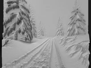 mountain road covered in snow
