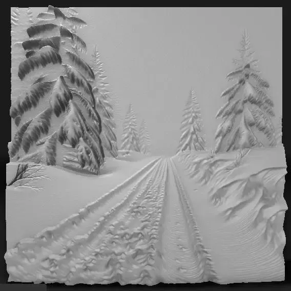 mountain road covered in snow
