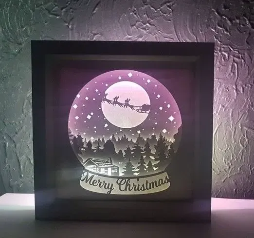 Christmas Snow Globe light box (shadow box)