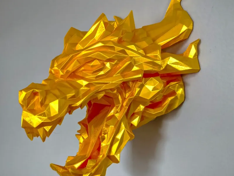 Low Poly Dragon Wall Mounted Bust