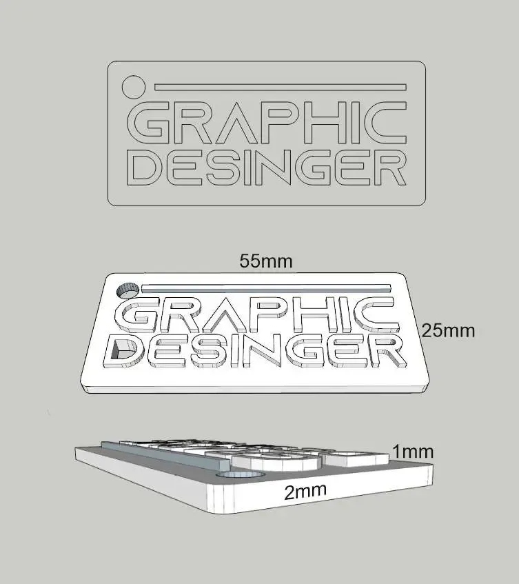 Graphic Desinger Keychain Model Free 
